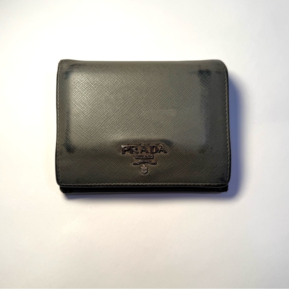 Prada Charcoal Leather Wallet